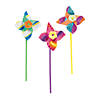 5" Bulk 48 Pc. DIY Paper Spinning Pinwheels with Solid Color Handles Image 1