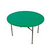 5 Ft. Green Fitted Round Solid Color Disposable Plastic Tablecloth Image 1