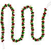 5' Green  Gold and Red Jingle Bell Christmas Garland  Unlit Image 1