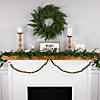 5' Green  Gold and Red Jingle Bell Christmas Garland  Unlit Image 2
