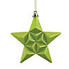 5" Matte Green Kiwi Glittered Star Shatterproof Christmas Ornaments, 12 Count Image 1