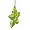 5" Matte Green Kiwi Glittered Star Shatterproof Christmas Ornaments, 12 Count Image 1