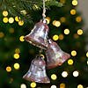 5" Silver and Brown String of Bells Glass Christmas Ornament Image 1