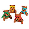5" Superhero Bold Mask & Cape Brown Stuffed Bear Toys - 12 Pc. Image 1