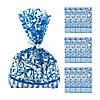 5" x 11 1/2" Blue Swirl Cellophane Treat Bags - 12 Pc. Image 1