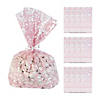 5" x 11 1/2" Light Pink Swirl Cellophane Treat Bags - 12 Pc. Image 1