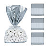 5" x 2 1/2" x 11" Medium Silver Banded Cellophane Bags - 12 Pc. Image 1
