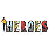 50" Heroes Letter Cardboard Cutout Stand-Ups - 6 Pc. Image 1