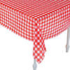 52" x 90" Bulk Red & White Checkered Plastic Tablecloth - 12 Pc. Image 1