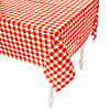 52" x 90" Bulk Red & White Checkered Plastic Tablecloth - 12 Pc. Image 4