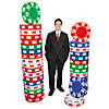 53 1/4" - 69 1/4" 3D Poker Chip Column Cardboard Stand-Ups - 6 Pc. Image 1