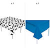 54" x 108"  Blue Graduation Cap Disposable Plastic Tablecloth Kit - 2 Pc. Image 1