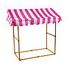 55 1/2" x 54" Pink & White Striped Tabletop Hut with Frame - 6 Pc. Image 1