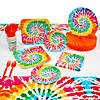58 Pc. Tie-Dye Swirl Disposable Tableware Kit for 8 Guests Image 1