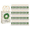 6 1/2" x 9" Bulk 144 Pc. Medium Christmas Shiplap Kraft Paper Gift Bags Image 1
