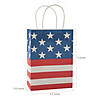 6 1/2" x 9" Medium Traditional American Flag Kraft Paper Gift Bags - 12 Pc. Image 1