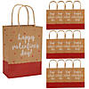 6 1/4" x 9" Medium Happy Valentine's Day Kraft Paper Gift Bags - 12 Pc. Image 1