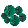 6" - 10" Green Hanging Honeycomb Paper Ball Decorations - 6 Pc. Image 1