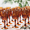 6 3/4" 8 oz. Bulk 48 Ct. Amber Patterned Plastic Wine Glasses Image 1