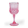 6 3/4" 8 oz. Pink Patterned BPA-Free Plastic Wine Glasses - 12 Ct. Image 1