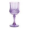 6 3/4" 8 oz. Purple Patterned BPA-Free Plastic Wine Glasses - 12 Ct. Image 1