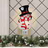 6.5" White and Red Snowman in Black Top Hat Christmas Night Light Image 1