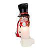 6.5" White and Red Snowman in Black Top Hat Christmas Night Light Image 3
