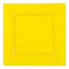 6.5" Yellow Square Plastic Cake Plates (80 Plates) Image 1