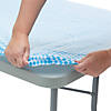 6 Ft. Blue & White Argyle Fitted Rectangle Disposable Plastic Tablecloth Image 1