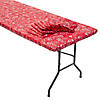 6 Ft. Bulk 12 Pc. Red Bandana Rectangle Fitted Disposable Plastic Tablecloths Image 1