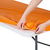 6 Ft. Orange Rectangle Fitted Plastic Tablecloth Image 1