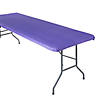 6 Ft. Purple Fitted Rectangle Plastic Tablecloth Image 1