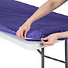6 Ft. Purple Fitted Rectangle Plastic Tablecloth Image 1