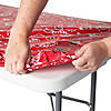 6 Ft. Red Bandana Fitted Rectangle Plastic Tablecloth Image 1