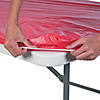 6 Ft. Red Rectangle Fitted Plastic Tablecloth Image 1
