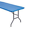 6 Ft. Royal Blue Rectangle Fitted Plastic Tablecloth Image 1