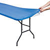 6 Ft. Royal Blue Rectangle Fitted Plastic Tablecloth Image 1