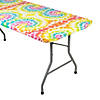 6 Ft. Tie-Dye Fitted Rectangle Plastic Tablecloth Image 1
