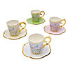 6 oz. Cottagecore Butterflies & Floral Design Disposable Paper Tea Cups & Saucers - 8 Ct. Image 1