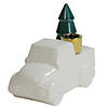 6 White Ceramic Truck with Christmas Tree Taper Candlestick Holder Image 3