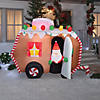 66" Blow Up Inflatable Animated Gingerbread Trailer with Santa Outdoor Yard Decoration Image 1