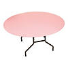 68" Pink Fitted Round Plastic Tablecloth Image 1