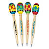 7 1/2" Fiesta Maraca Multicolor Plastic Novelty Pens - 12 Pc. Image 1