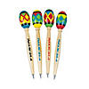 7 1/2" Fiesta Maraca Multicolor Plastic Novelty Pens - 12 Pc. Image 2