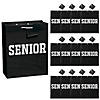 7 1/2" x 3 1/2" x 9" Medium Senior Class Paper Gift Bags with Tag - 12 Pc. Image 1