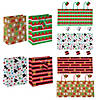 7 1/2" x 9" Medium Cheery Christmas Gift Bags with Tags - 12 Pc. Image 1