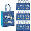 7 1/2" x 9" Medium Father&#8217;s Day King for the Day Paper Gift Bag - 12 Pc. Image 1