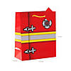 7 1/4" x 9" Medium Firefighter Party Paper Gift Bags with Tags - 12 Pc. Image 1