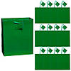 7 1/4" x 9" Medium Green Paper Gift Bags with Tag - 12 Pc. Image 1
