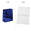 7 1/4" x 9" Medium Solid Metallic Paper Gift Bags & Tissue Paper Kit - 72 Pc. Image 1